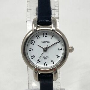 Carriage by Timex Watch Women Silver Tone Brushed Thin Skinny Band New Battery